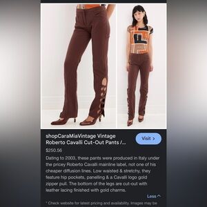 Roberto Cavalli Chocolate Cut-Out Trousers